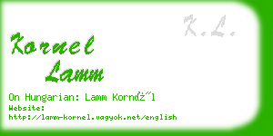 kornel lamm business card